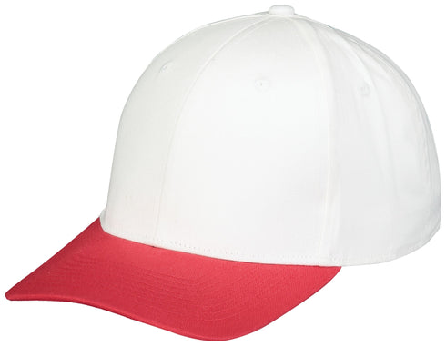 Augusta Sportswear Youth Rally Cotton Twill Cap (6252), Color 'White/Scarlet'